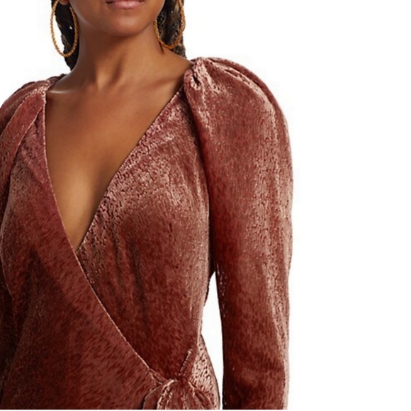 TANYA TAYLOR Laureen Velvet Wrap Rosewood Dress Womens Size 6 - Picture 5 of 7